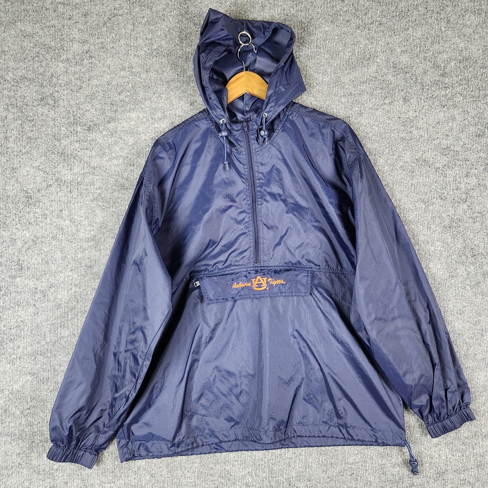 Vintage Auburn Tigers Windbreaker Navy Blue Pullover Jacket Mens Medium Vesi